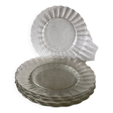 5 Duralex transparent dinner plates
