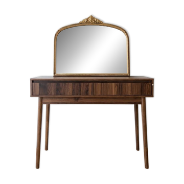 Coiffeuse Rétro en Bois de Noyer