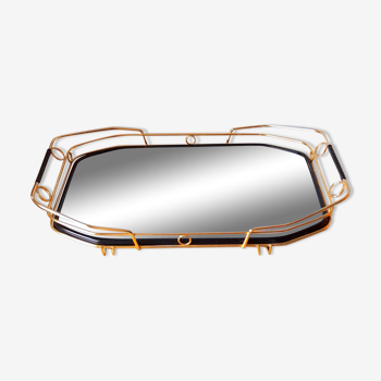 Mirror and gold metal tray 70s