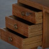 Free-standing oak desk, Mid-century modern Danish, Henning Kjærnulf, 1950s