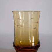 Set of five small yellow glasses from the mid-century, Europe, 1960s.