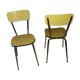 Paire de chaises en formica jaune  vintage