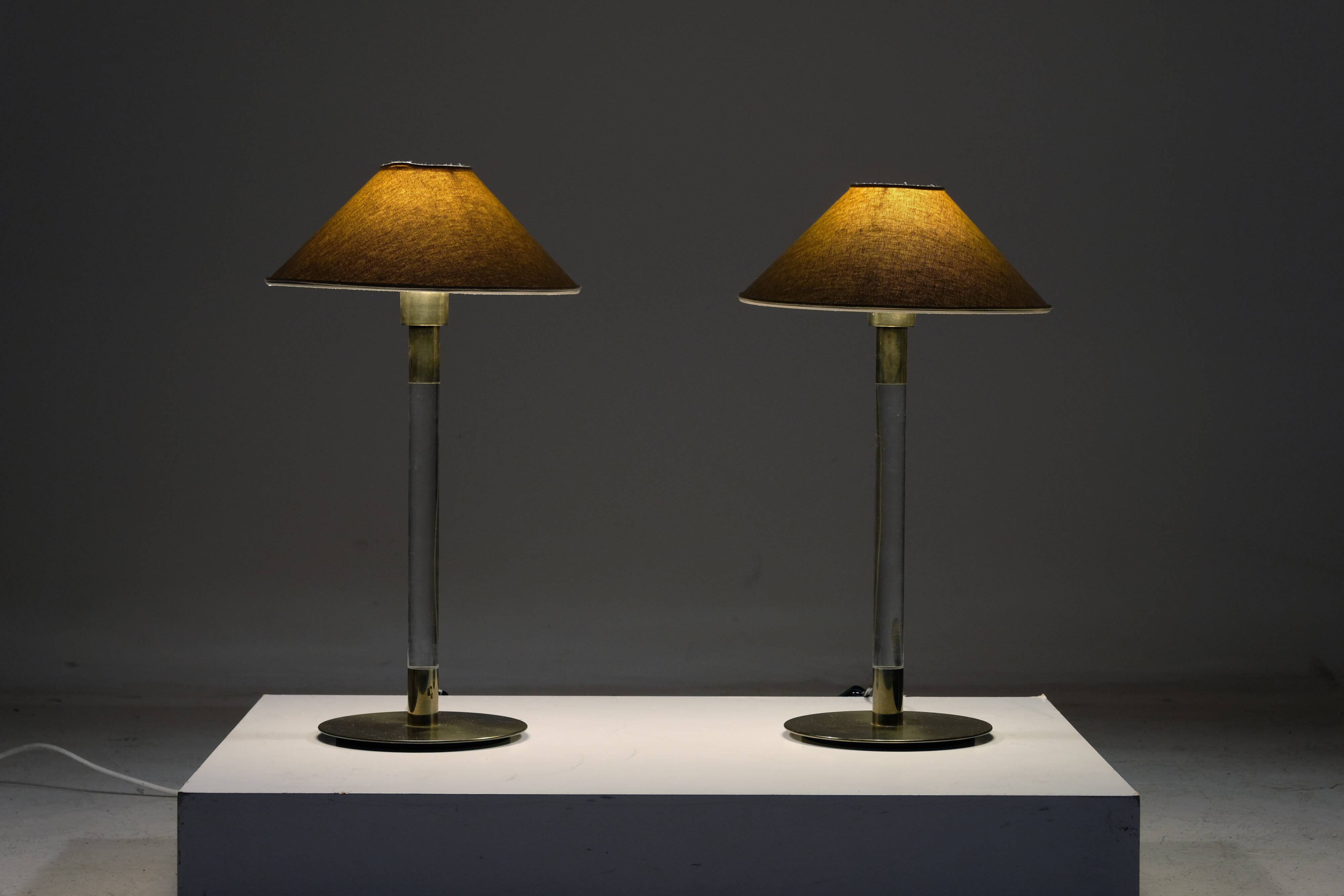 Pair of 1970s table or bedside lamps