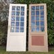 Old moulded glass communication door 221x83cm 15 small panes