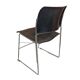 Lot of 6 black metal visitor chairs by David Rowland.