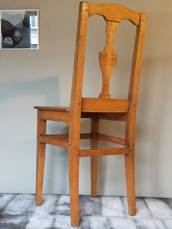 Chaise lorraine art populaire fin XIXème à dossier balustre