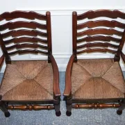 Antique Rush Seat Dining Chairs, England, 1910s, Set of 6