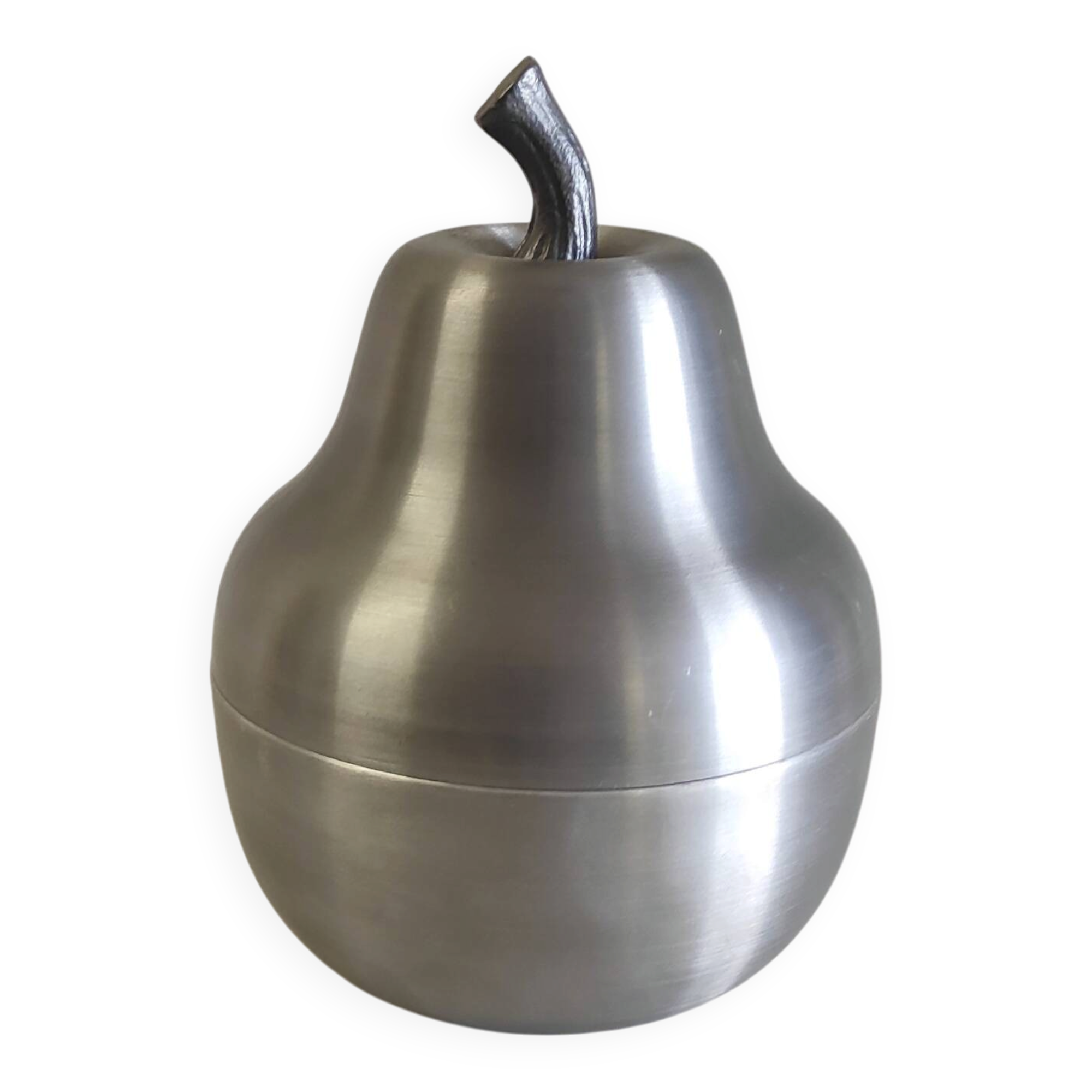 Seau à glaçons - Poire en métal brossé - années 70