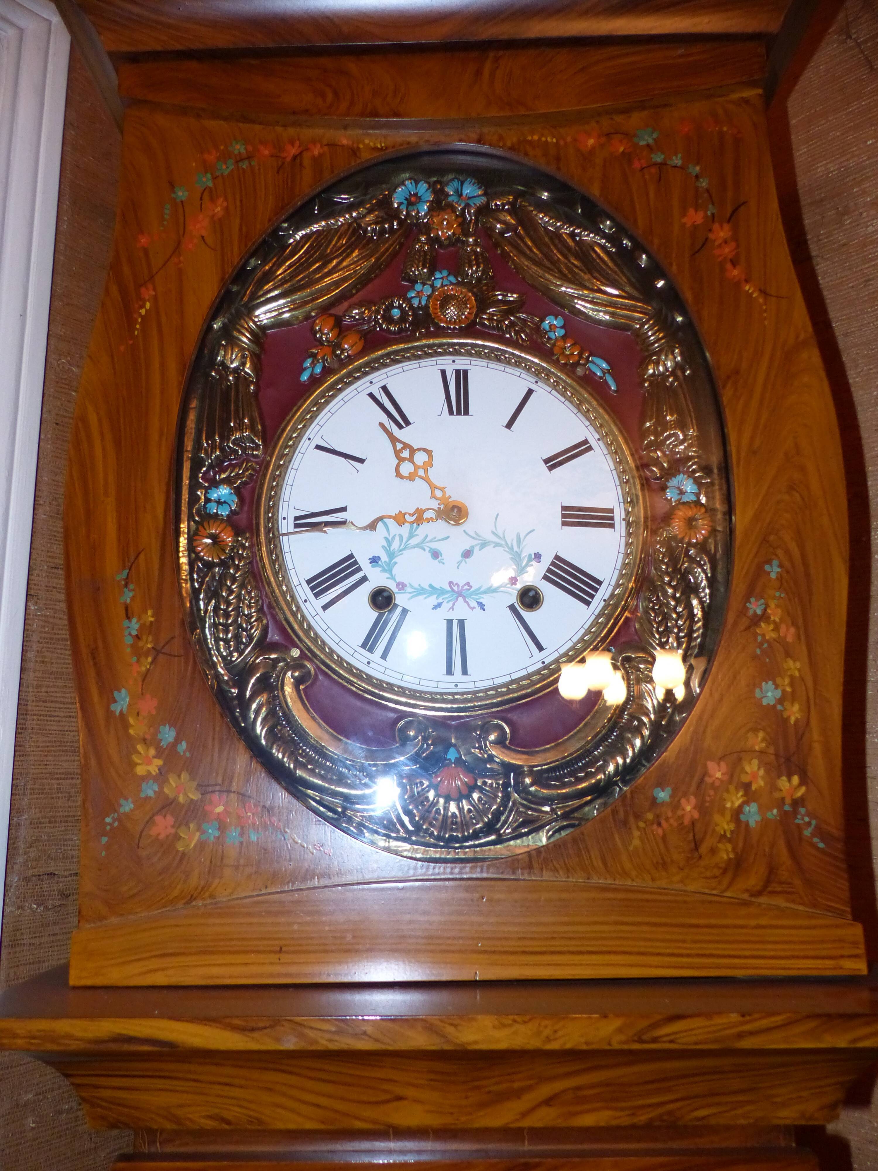 Hand-painted comtoise cherry clock