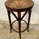 Tabouret de bar vintage en bois & cannage