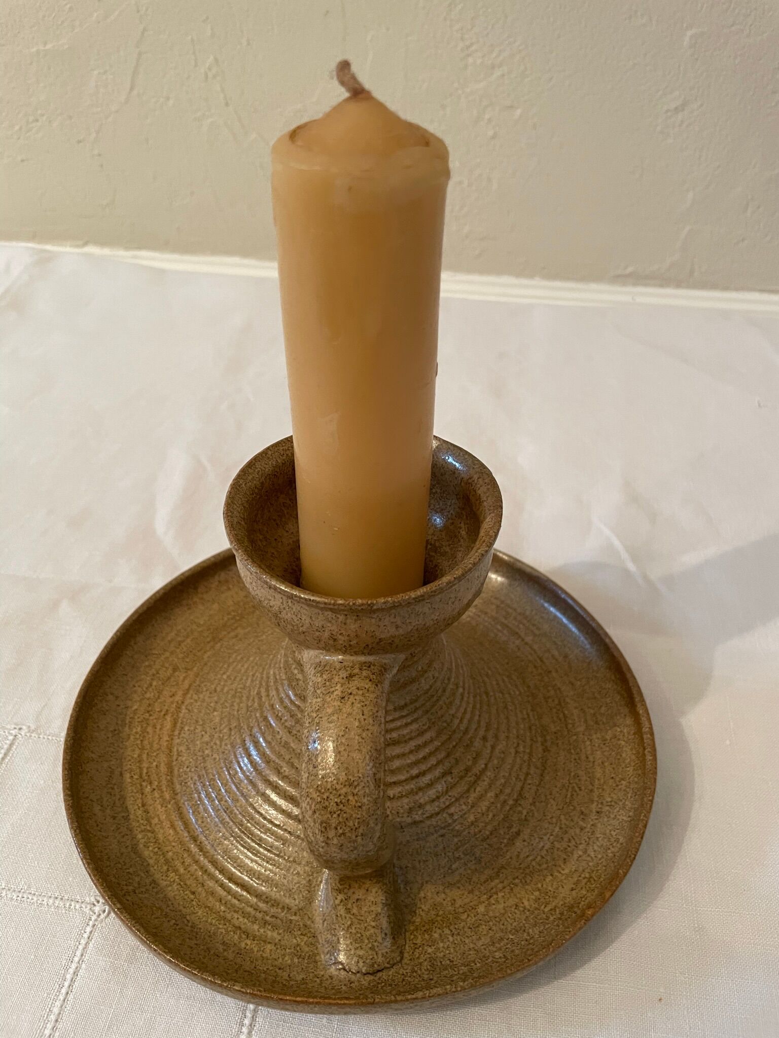 Stoneware candle holder