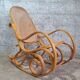 Rocking-chair style Thonet hêtre courbé & cannage – années 60