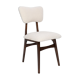 20th-century walnut and light cream boucle butterfly chair, Europe, 1960.