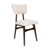 Chaise papillon en bois noyer et bouclé crème clair du 20ème siècle, Europe, 1960