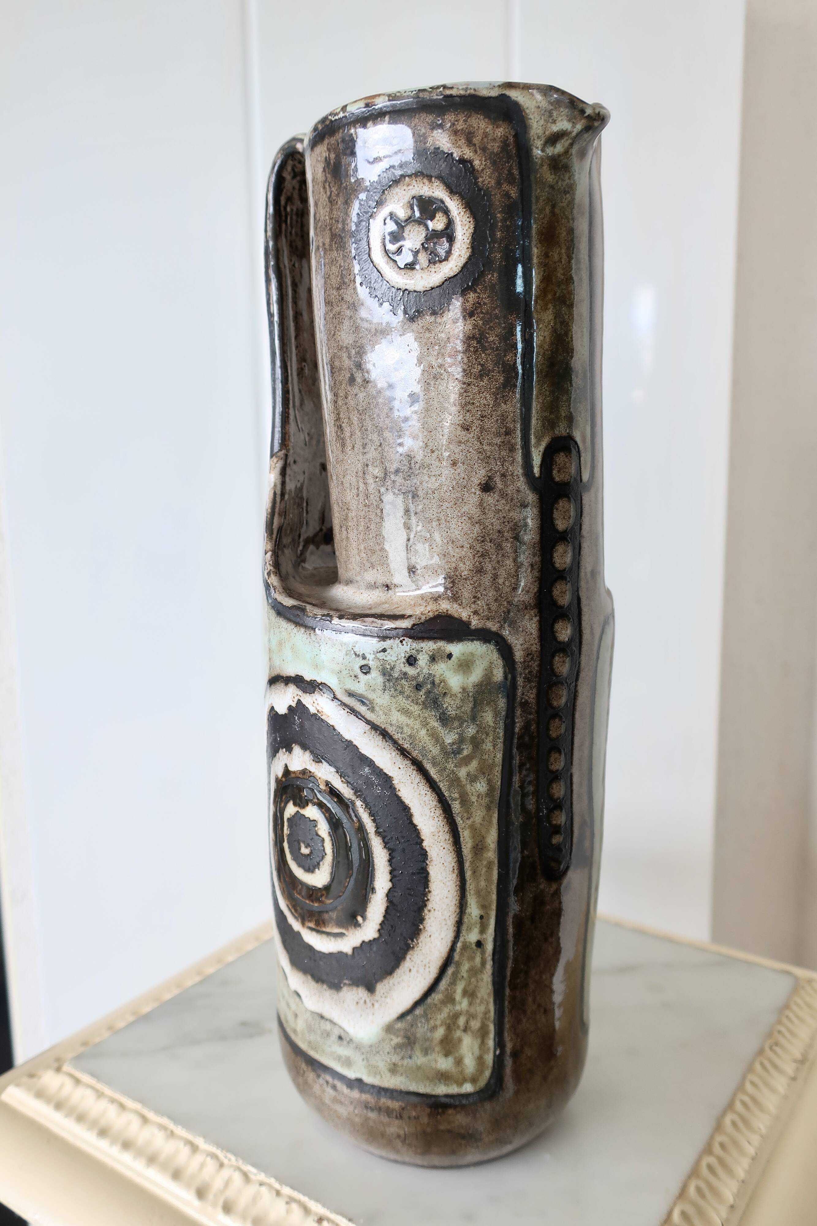 Paul Quéré & Ariane Mathieu Rare Zoomorphic Pitcher Signed, Dated, Numbered 3 out of 20