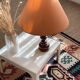 Vintage turned wooden lamp 1960 / 1970