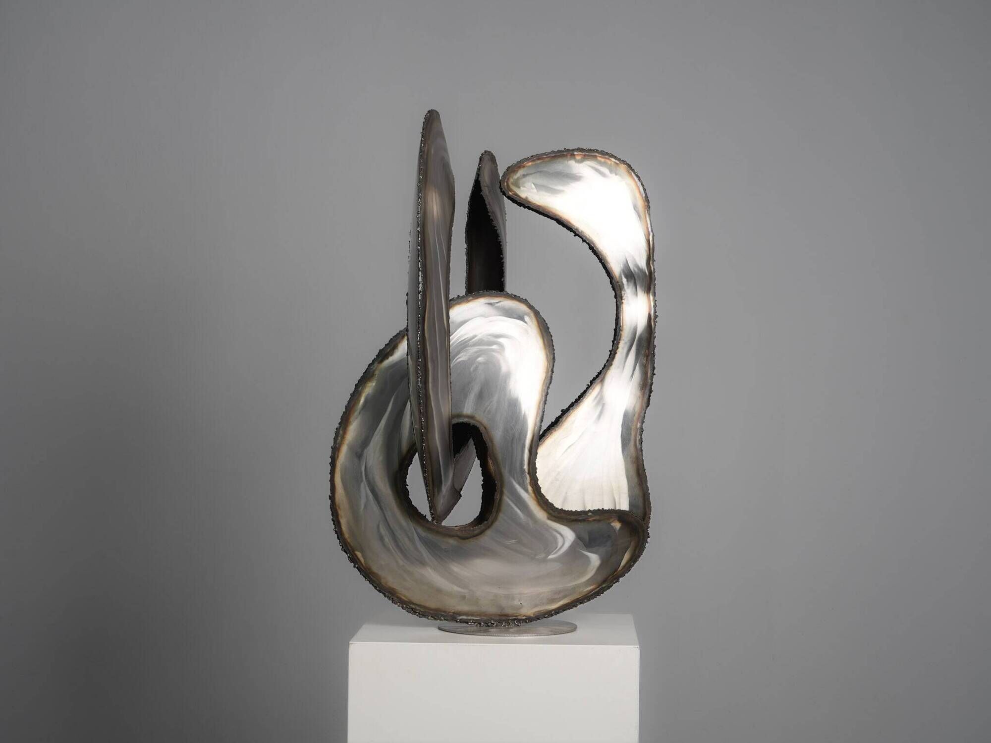 Abstract stainless steel sculpture by Lea Goodman, United Kingdom, 1980s