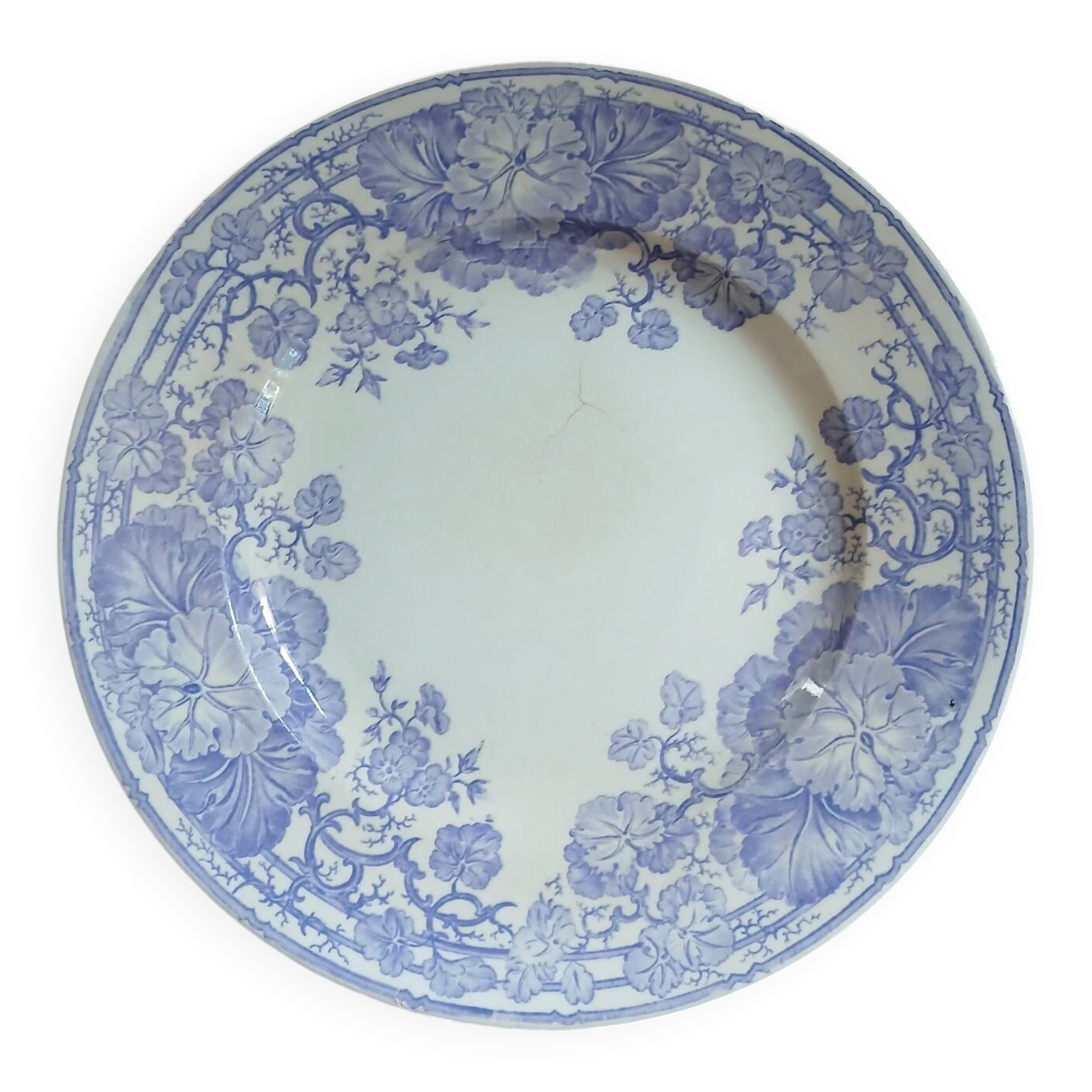 Old plate made of ironstone from Sarreguemines.