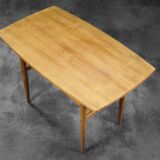 Cherry wood coffee table with shelf Vintage Mid-Century Modern Scandinavian