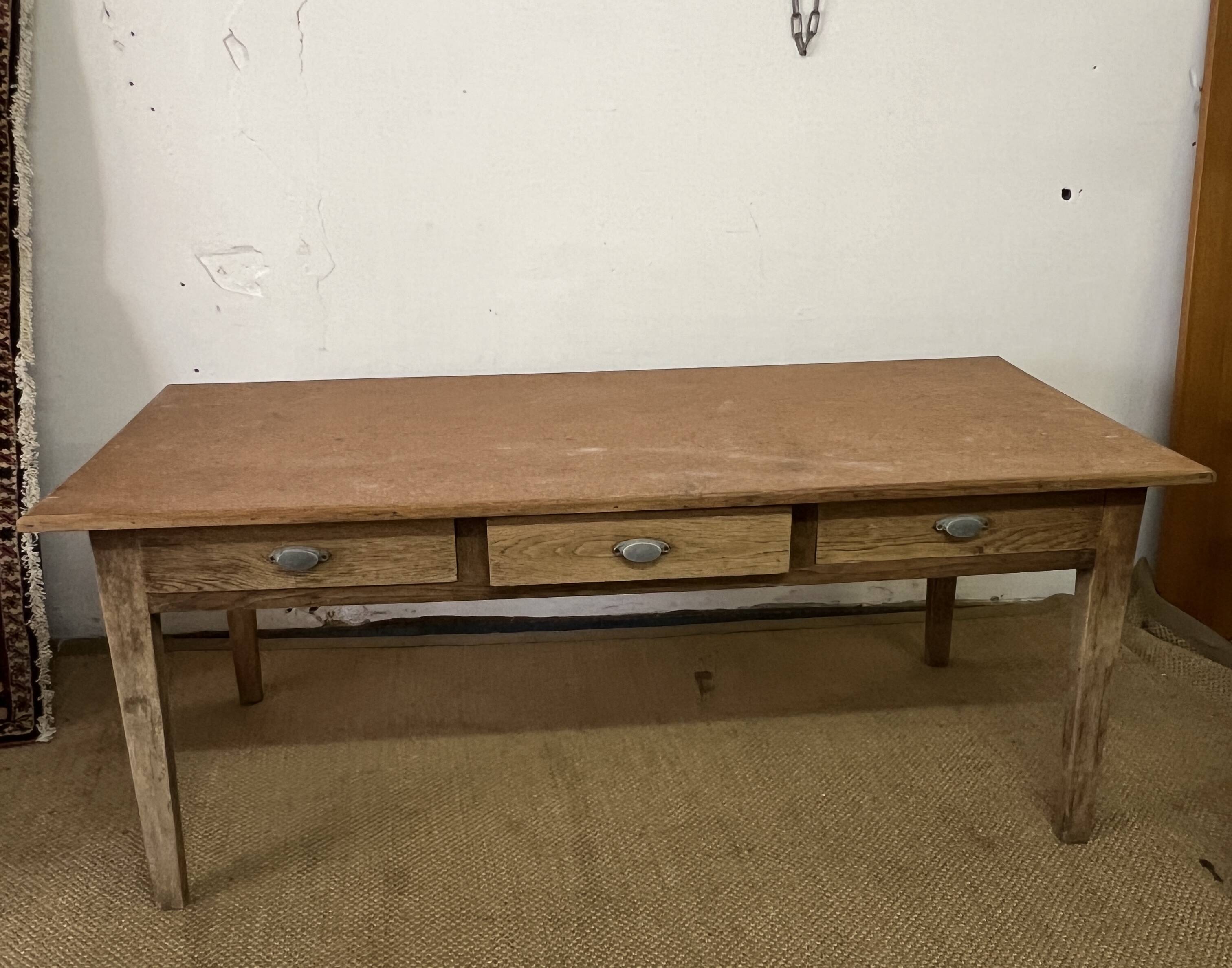 Vintage farm table 3 drawers
