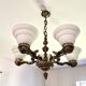 Bronze neoclassical chandelier with 6 lights