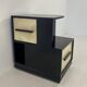 Italian Art Deco Parchment and Black Lacquer Cabinet, 1940s