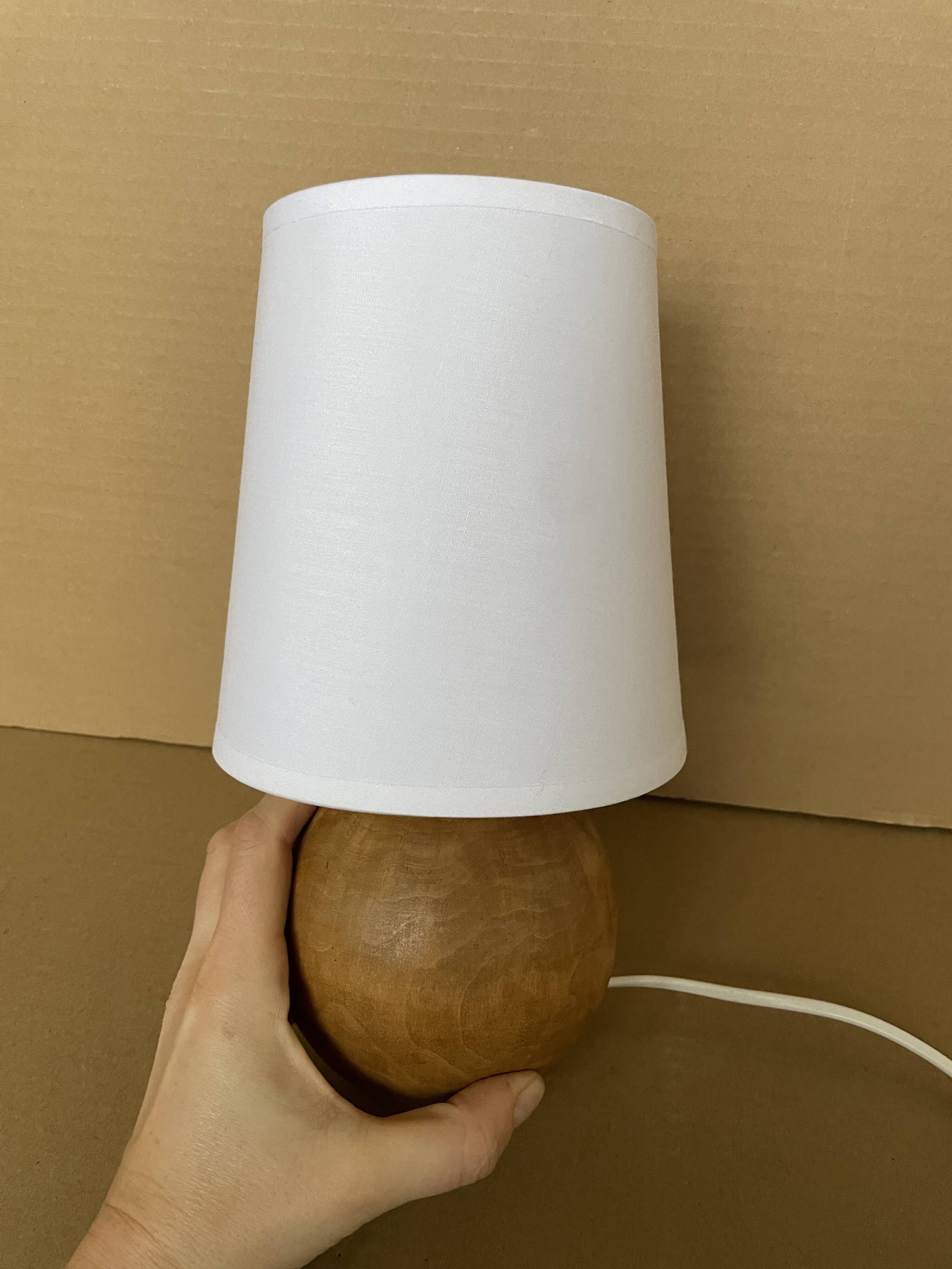 Old blond wood table lamp