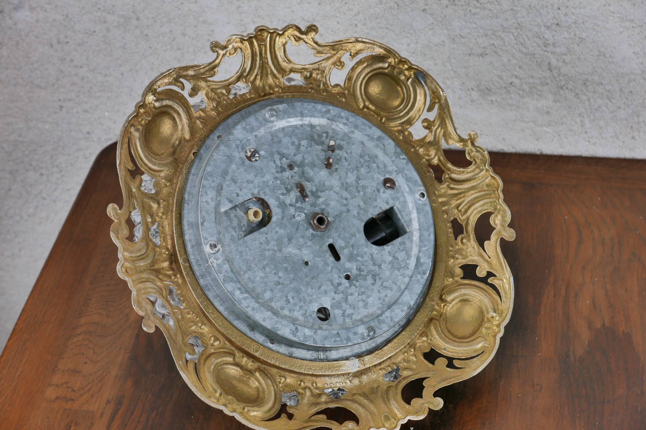 Bronze and diamond glass ceiling light.