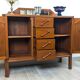 Art Deco mahogany sideboard – 4 drawers, 2 doors, beveled mirror, 1930s