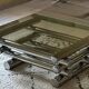 Rectangular coffee table A Space vintage by Paul Mayen in smoked glass and m
