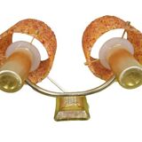 Vintage orange perspex double wall and bedside lamp