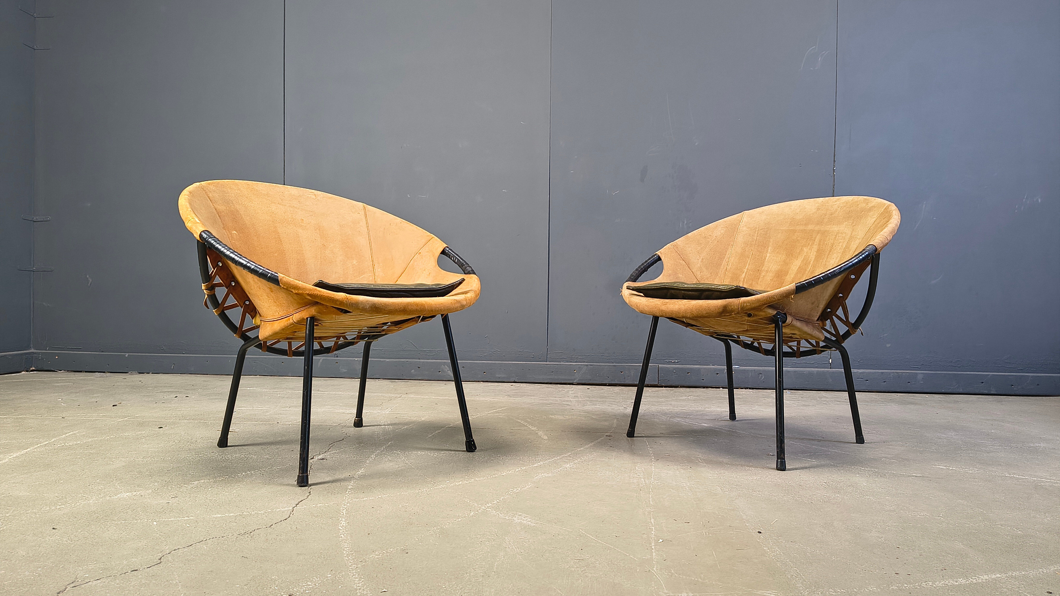 Vintage balloon chairs by Lusch & Co, 1960s - set of 4