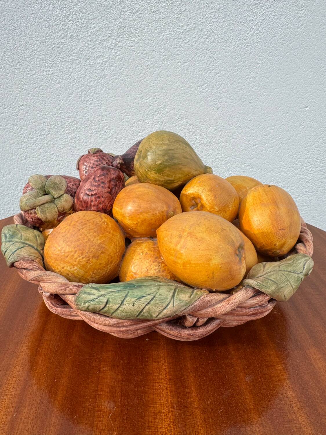 Fruit basket trompe l'œil Portugal 1970s