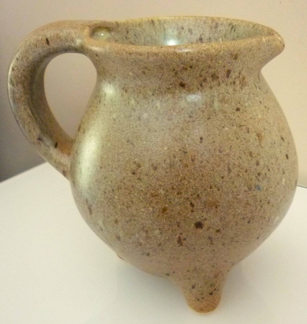 Tripod pitcher in glazed ceramic, signed Périgord pottery, 1950s/1960s