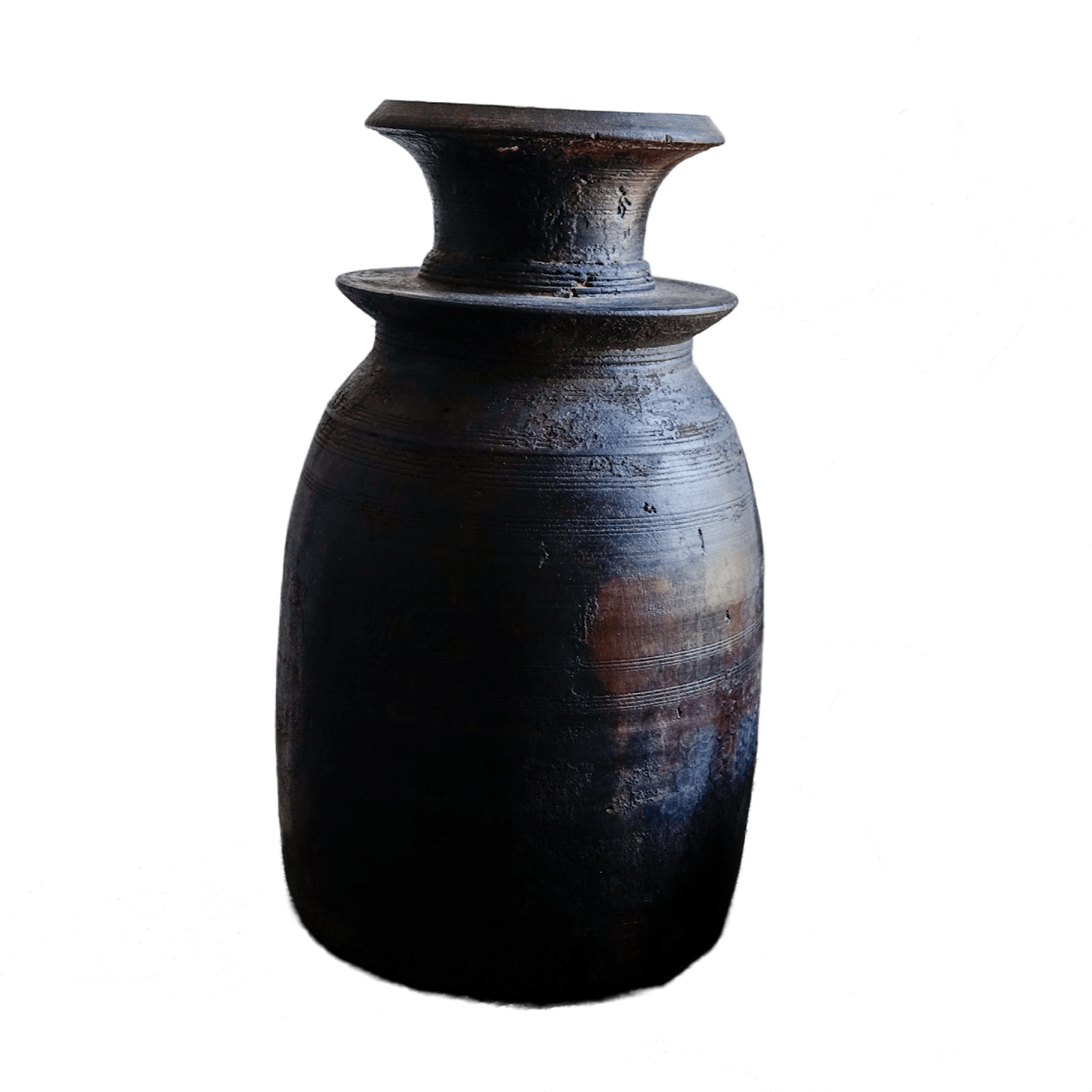 Large wooden Himachal pot n°3 (with lid)