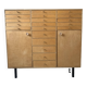 Vintage 20-drawer craft cabinet, 1960s in raw wood