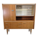 Buffet, meuble bar vitré vintage en bois