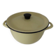 Cocotte en tôle émaillée jaune vintage