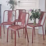 Series of 4 chairs Tolix T4 years 50