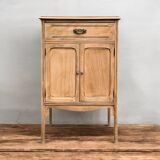 Art nouveau side table in raw wood