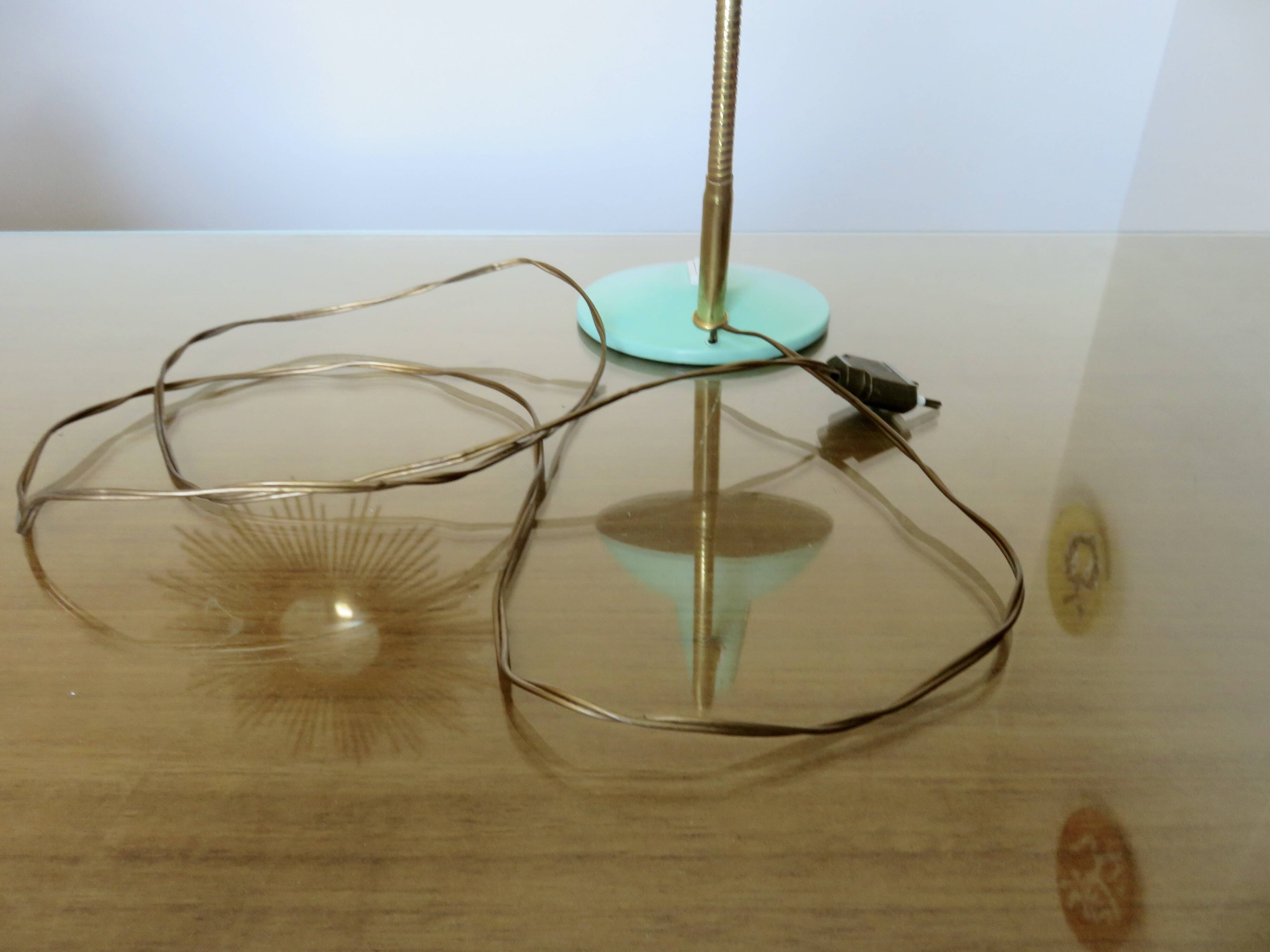 60s teal-coloured cocotte lamp