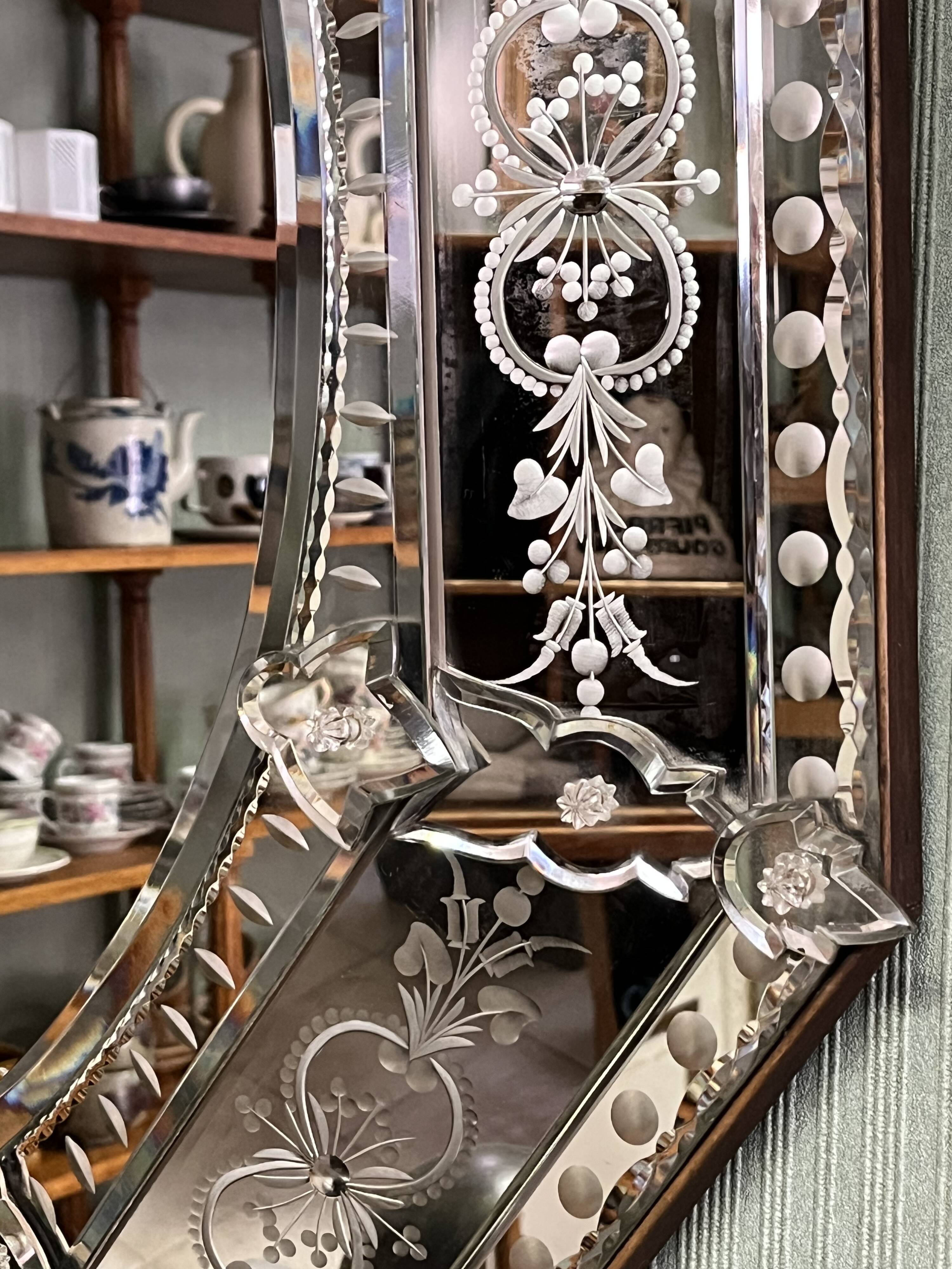 Antique Venetian mirror 86cm x 70cm