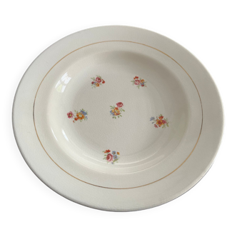 Assiette creuse ancienne motifs fleurs,liseré or