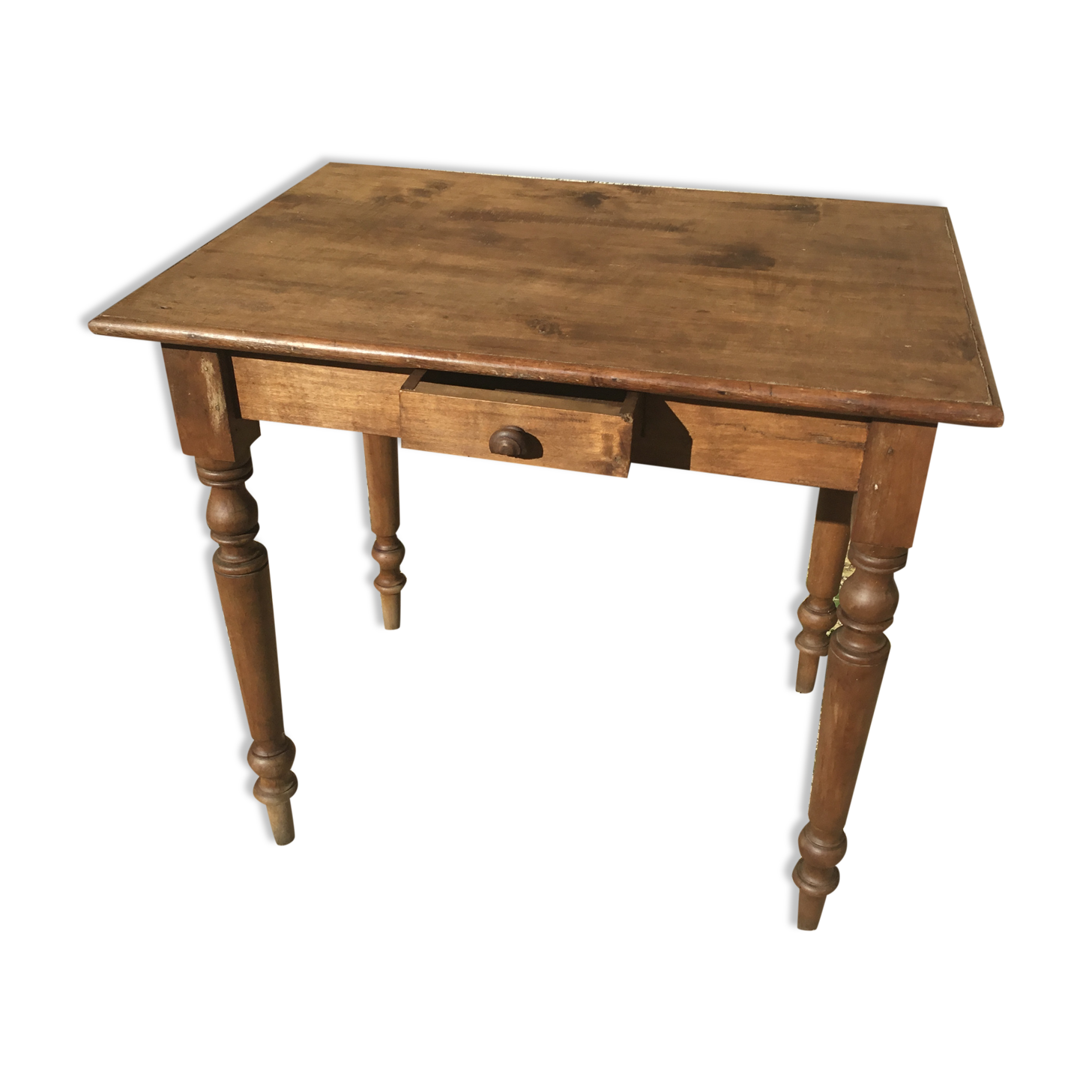 Country table in beech and poplar early 20th century