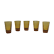 5 vintage amber glass shot glasses