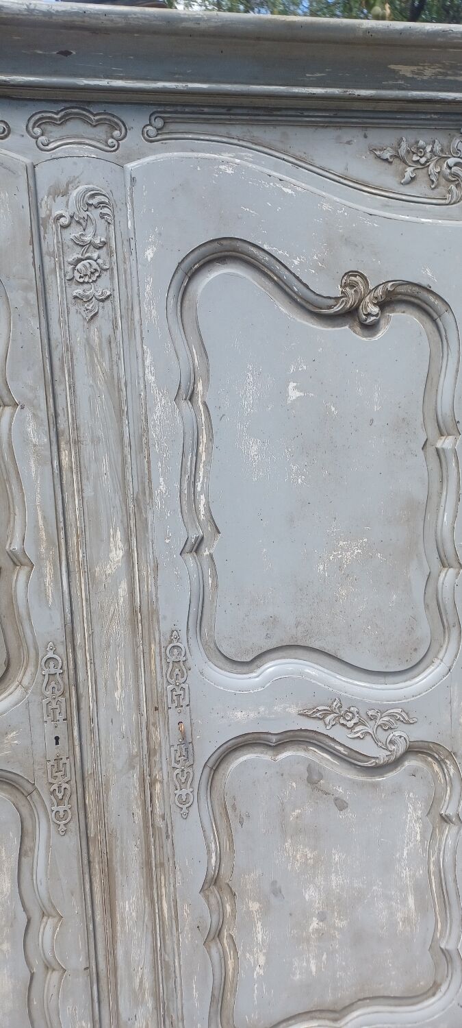 Old cabinet 18th century painted patinated