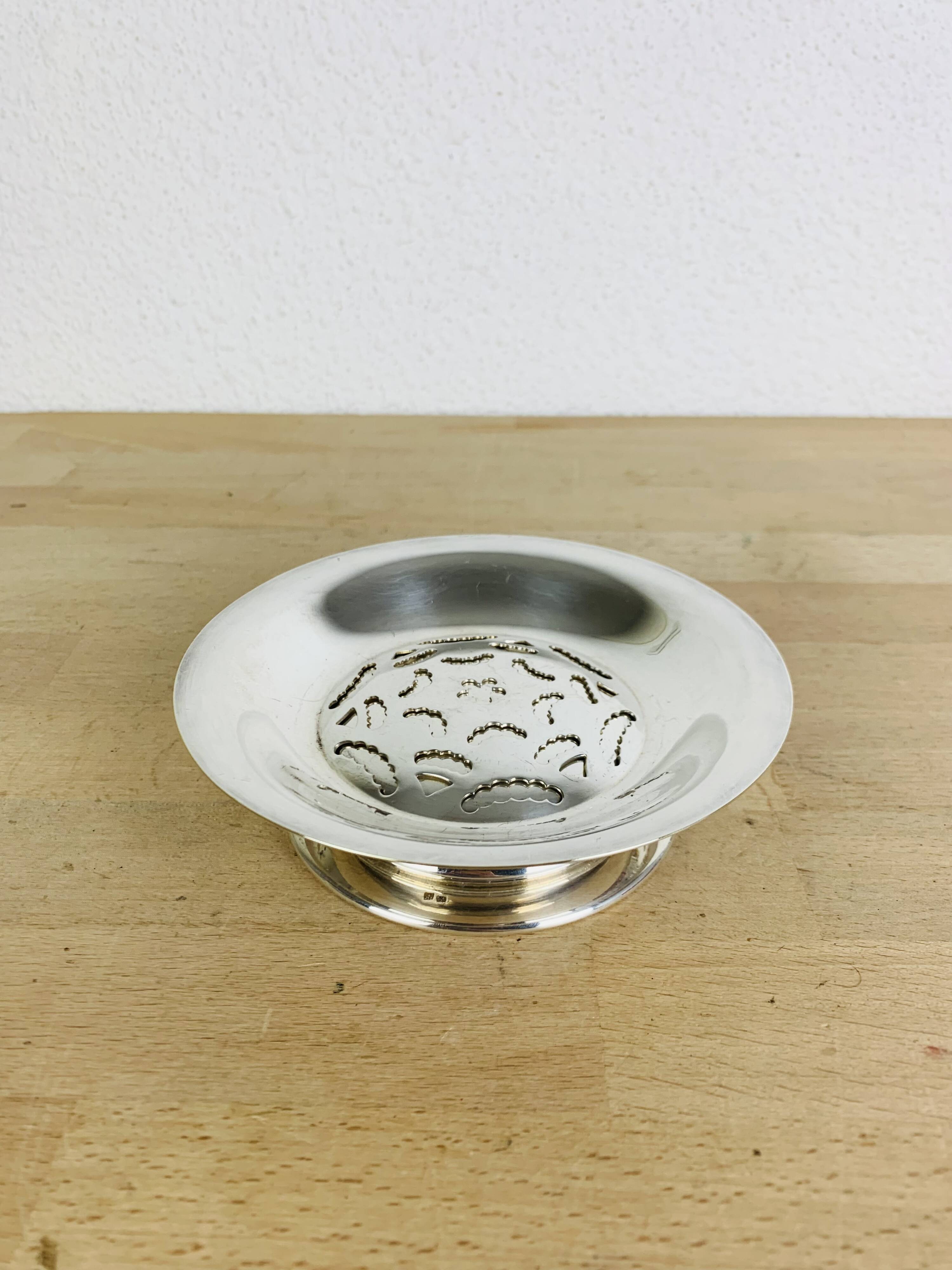Coquillor silver metal butter dish