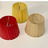 Set of 3 vintage celluloid clip-on lampshades