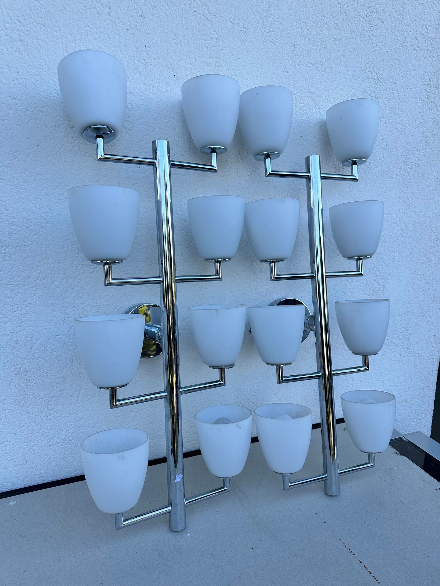 Pair of wall sconces 006/8 Fontana Arte