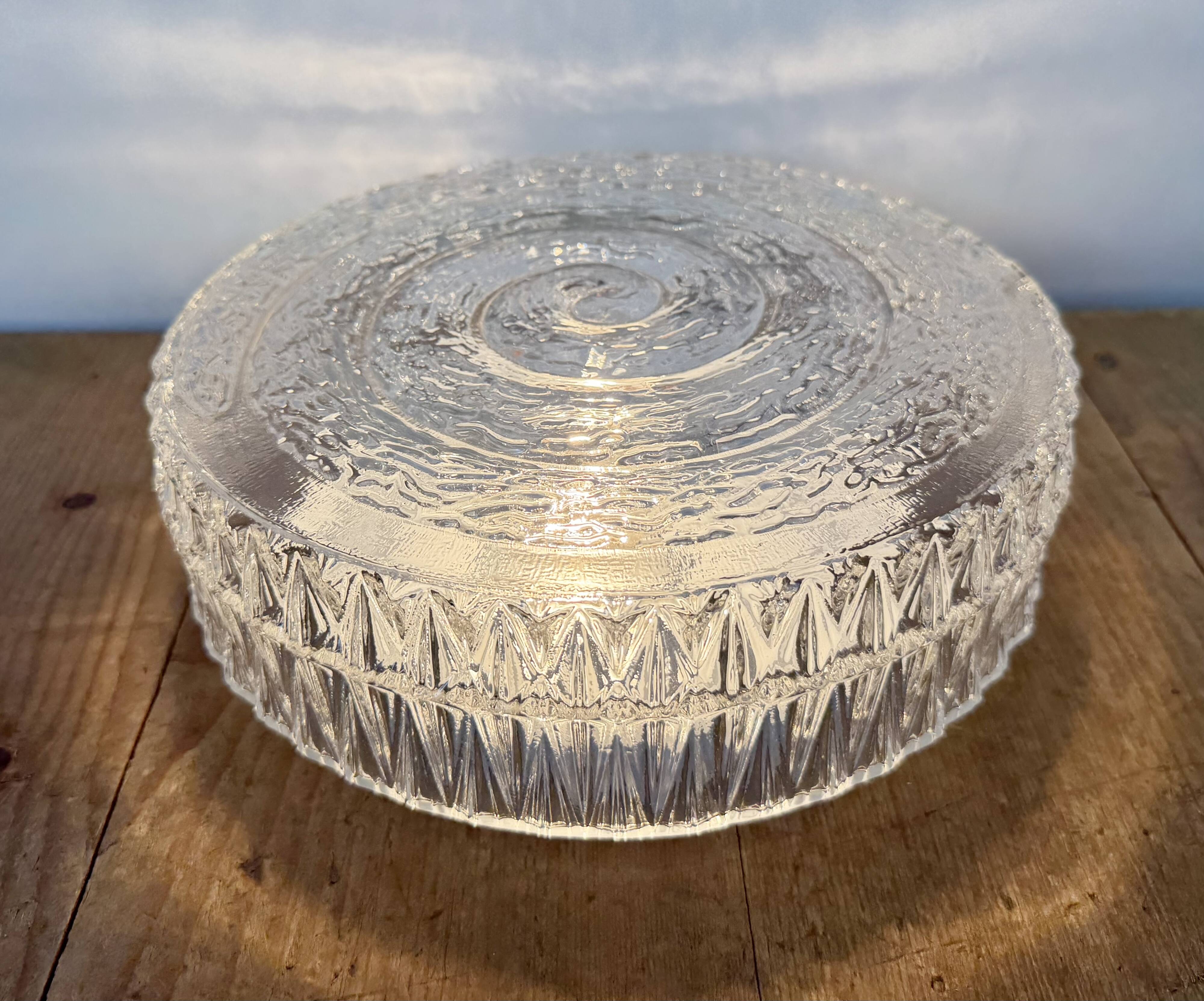 Vintage Glass Wall or Ceiling Light, 1970s